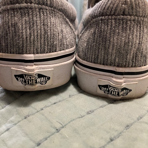 Grey Corduroy Vans Slides - Picture 2 of 4